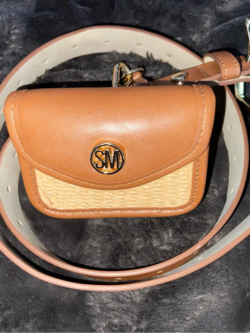 Steve Madden Tan Woven Belt Bag